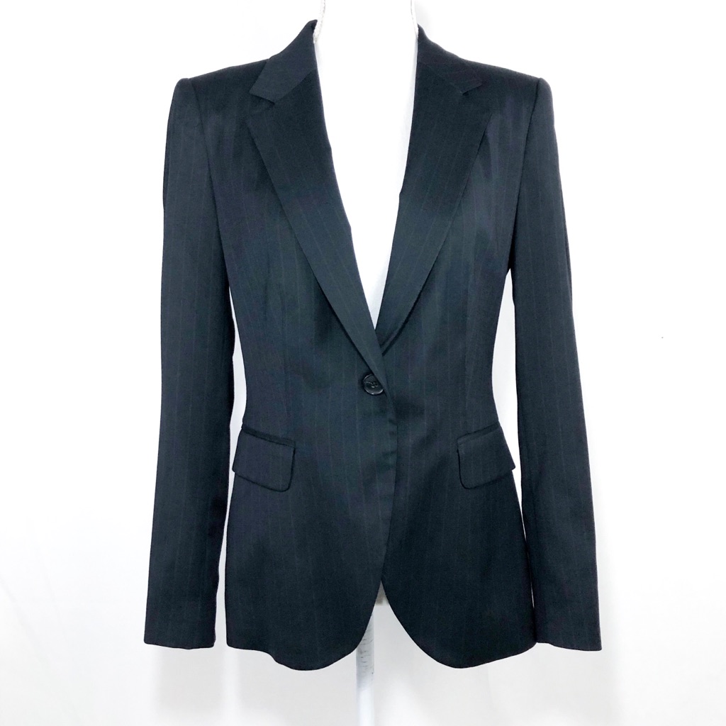 Zara Basic Blue Pinstriped Jacket